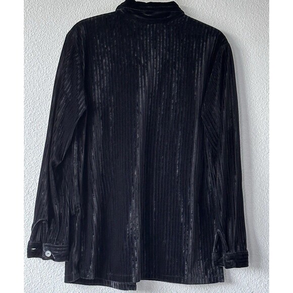Kathy Ireland Corduroy Shirt Jacket Women's M Oversized Black Button Up Shacket - Picture 4 of 9